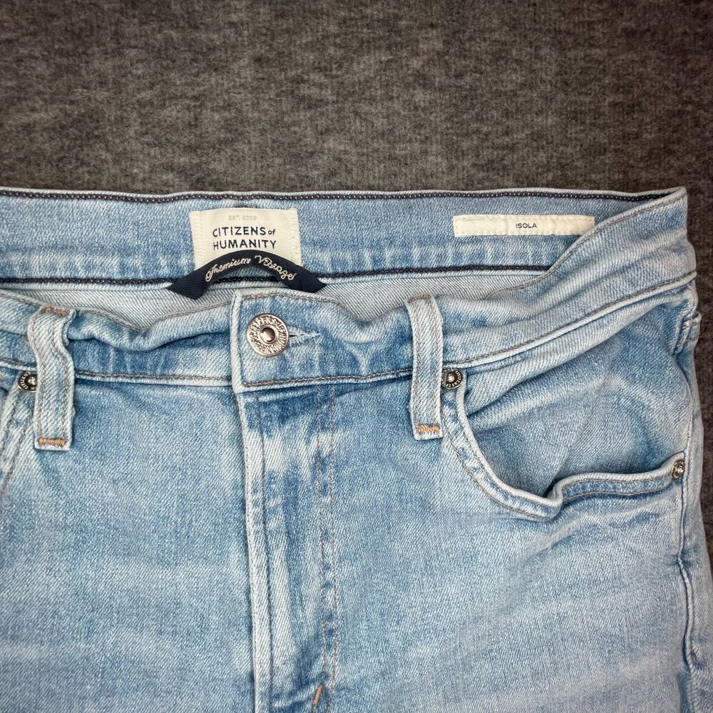 Citizens of Humanity Light Wash Raw Hem Jeans 29 High Rise Straight Crop Y2K - Picture 4 of 15
